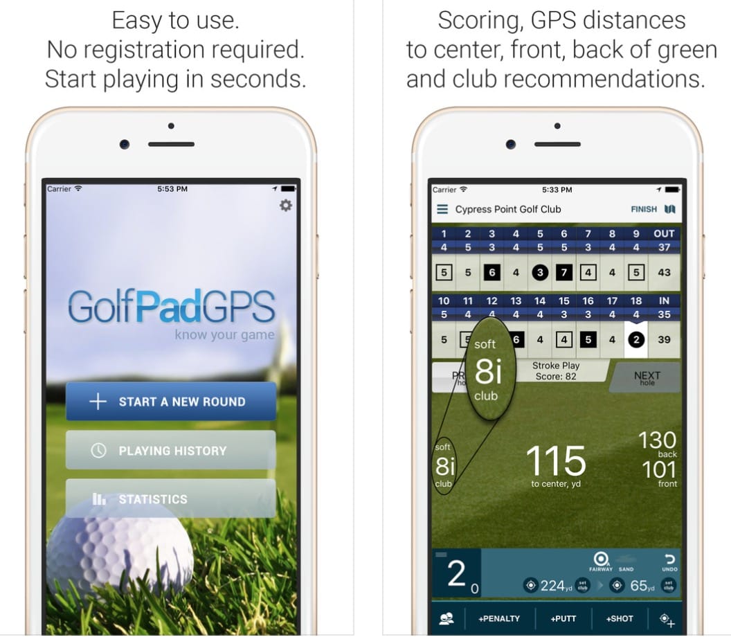 Golf Pad-Free Golf GPS Finder & Scorecard