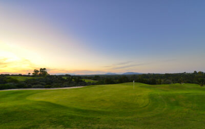Fairway with sunsetting