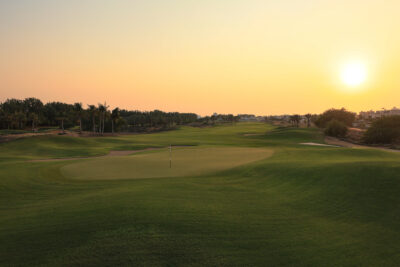 Hole with trees in distance