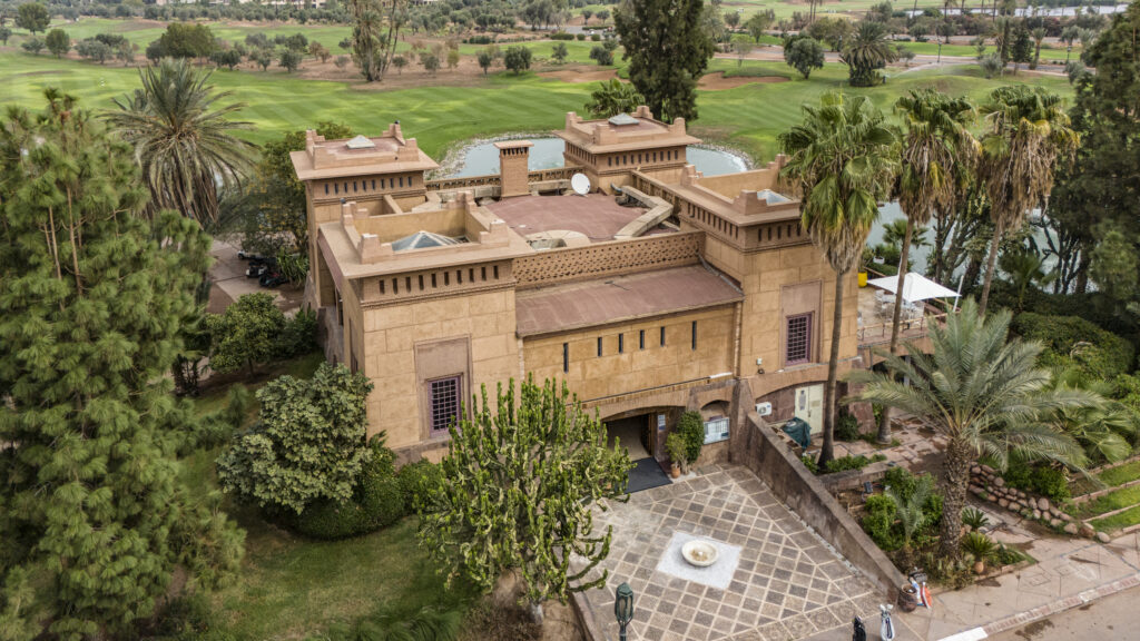 Overhead view of clubhouse at Amelkis Golf Course