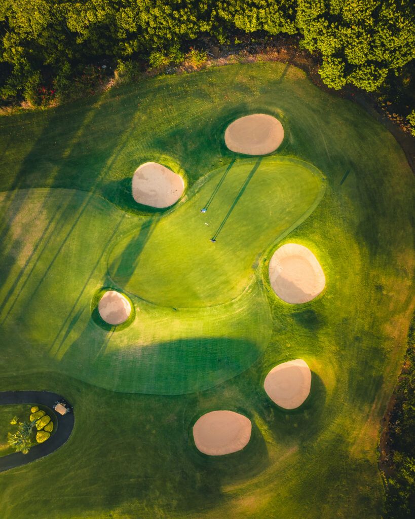 Aerial view of the 17th green at Anahita golf course