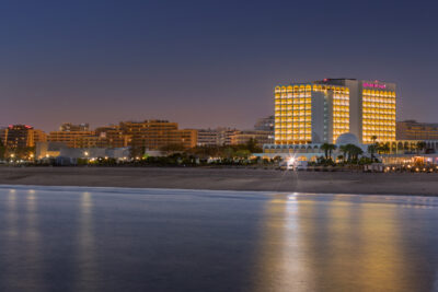 Crowne Plaza Vilamoura night time beach view