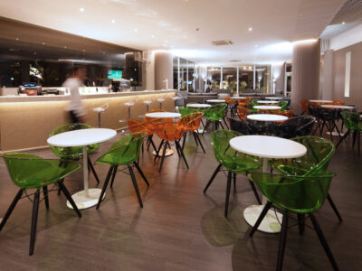 Indoor seating at a Dom Pedro Villamoura restaurant