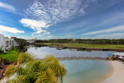 Lake with beach at Domes Lakes Algarve