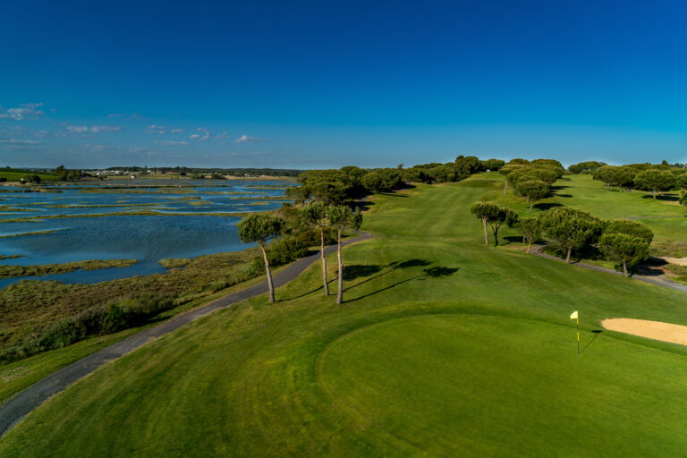 Hole with lake view