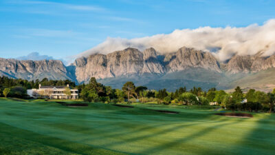Fairway with mountains