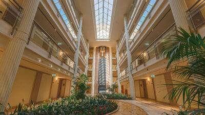 Indoor reception area at Gloria Golf Resort