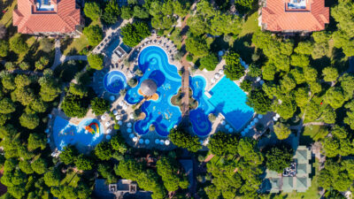 Birdseye view of outdoor pool