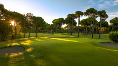 Hole with bunker and trees