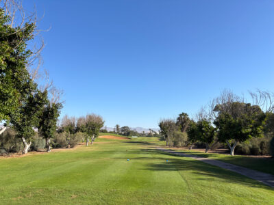 Tee running up to the fiarway bunker at Golf du Soleil