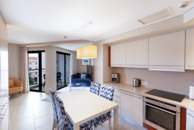 Kitchen in self catered accommodation at Hilton Vilamoura as Cascatas Golf Resort Spa