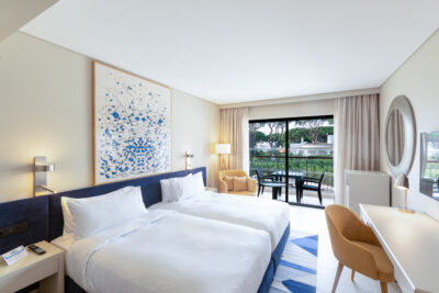 Accommodation with twin beds at Hilton Vilmaoura as Cascatas Golf Resort Spa