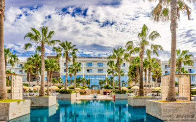 Outdoor pool and exterior of hotel at Hyatt Place Taghazout Bay