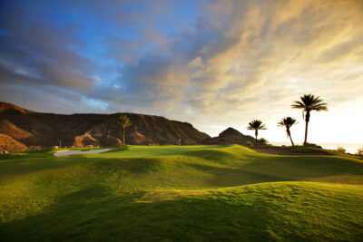 Fairway with bunkers and trees at Anfi Tauro