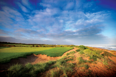 Hole with ocean view at Mazagan Golf Course