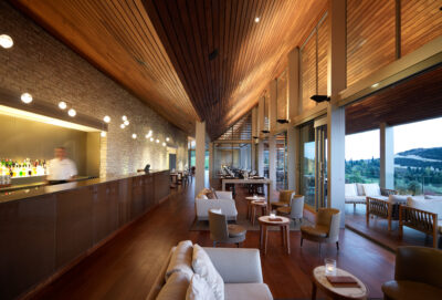 Indoor bar at Minthis Golf Club