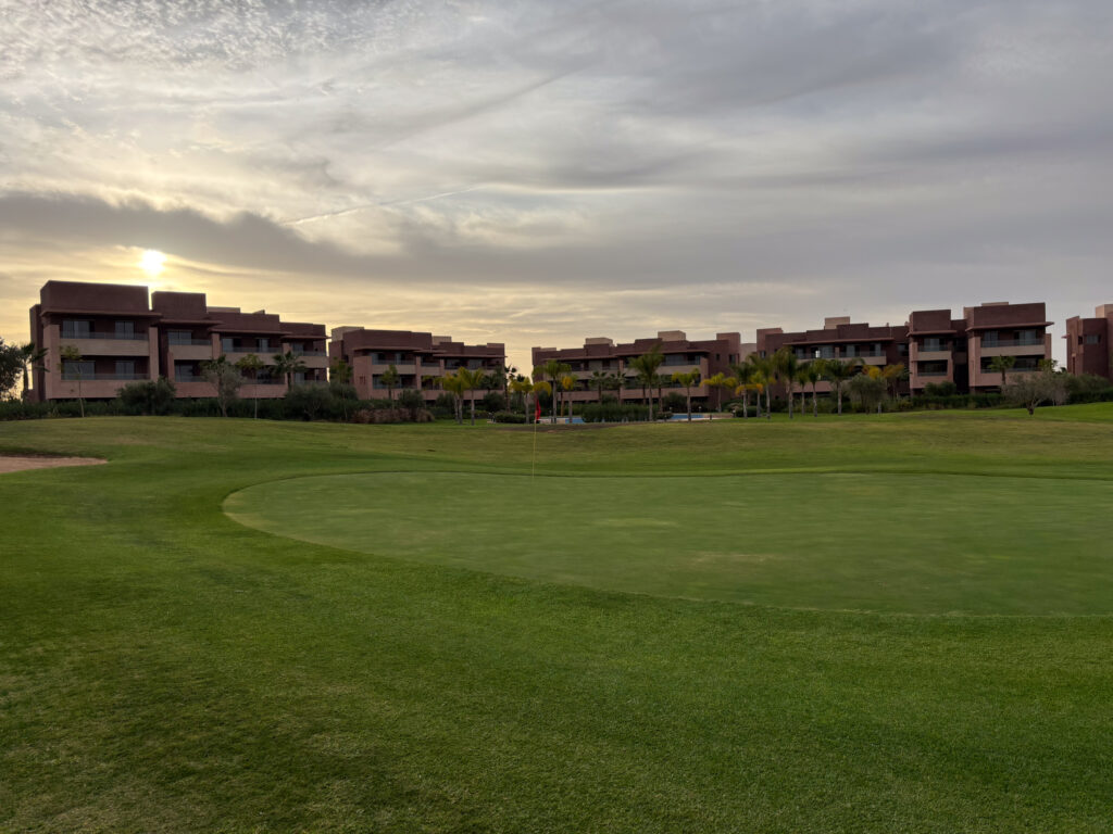 Greenside view with apartments running along the fairway