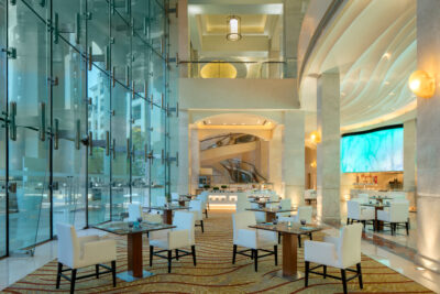 Indoor dining at The St Regis Saadiyat Island Resort