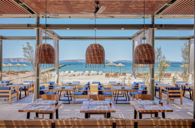 Outdoor dining at W Costa Navarino