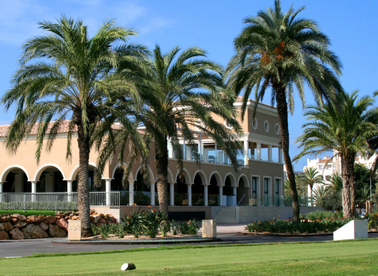 Building with trees around