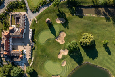 Aerial view of Chateau des Vigiers