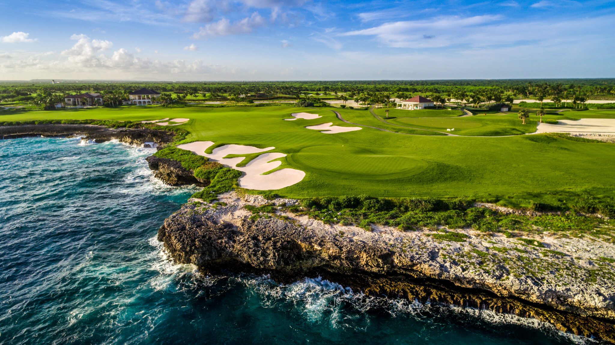 corales ariel view green