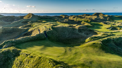 Fairway at Enniscrone Golf Club with mounds around
