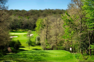 aerial picture of izki golf course with tree in the background