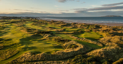 Aerial view of Jameson Golf Links and the beach