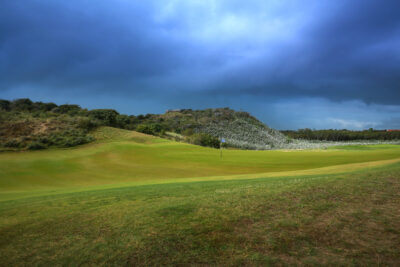 Hole with mounds around at Le Touquet - La Mer Course