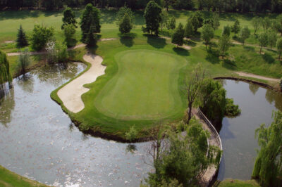 ariel view green Modena Golf