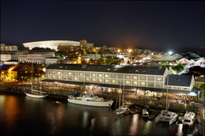 The Victoria & Alfred Hotel in Cape town night time view