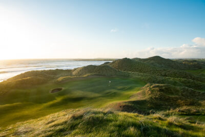 Hole with bunker at Trump International Golf Links - Doonbeg with ocean view