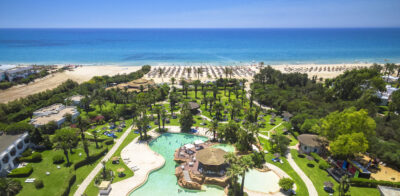 Aerial view of hotel