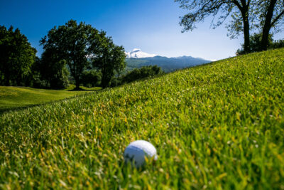 a golf ball on the grass