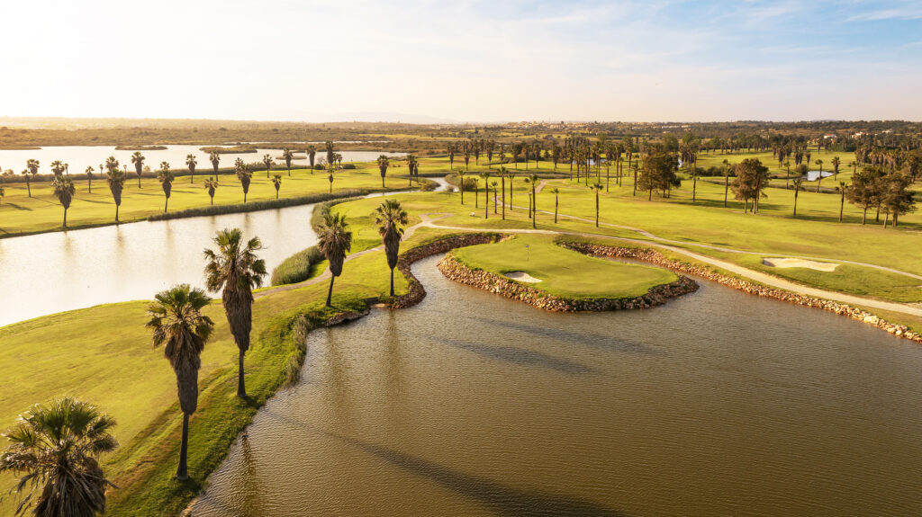 aerial view of salgados golf course in portugal