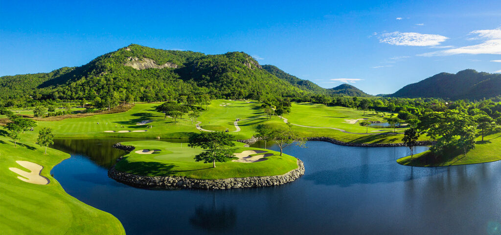 aerial view of black mountain golf course in Thailand
