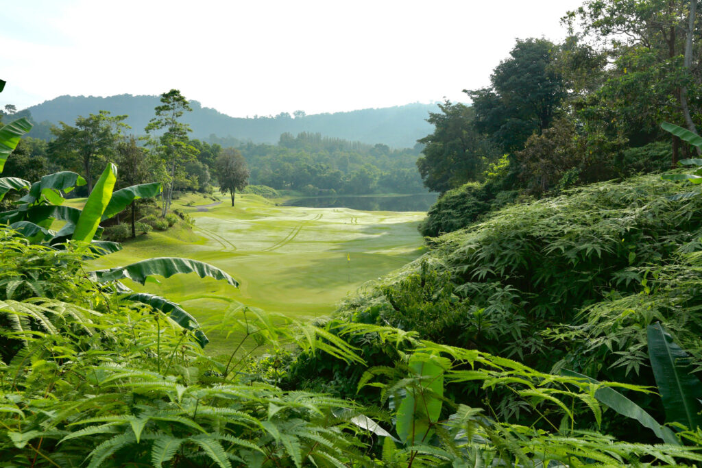 fairway view of red mountain golf course in Thailand