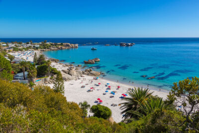 aerial view of camps bay beach