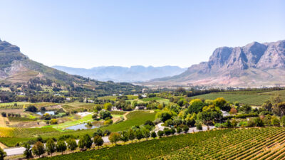 aerial view of Stellenbosch wine estates