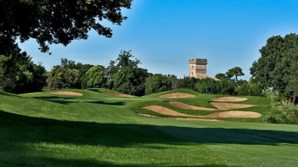marco simone golf course with tower in the background