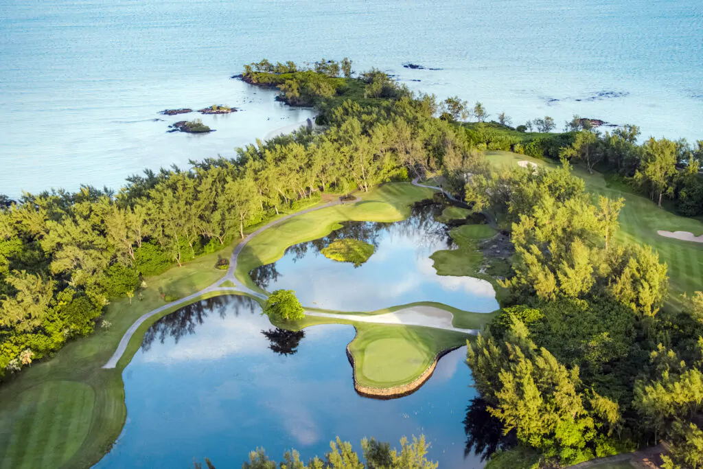 mauritius golf course from above